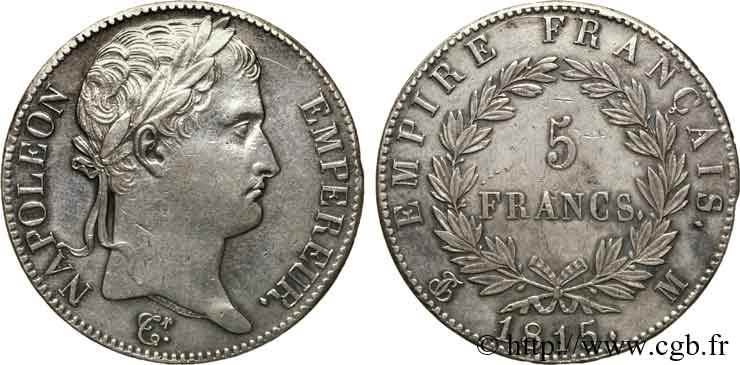 5 francs Napoléon Empereur, Cent-Jours 1815 Toulouse F.307A/6 MBC 