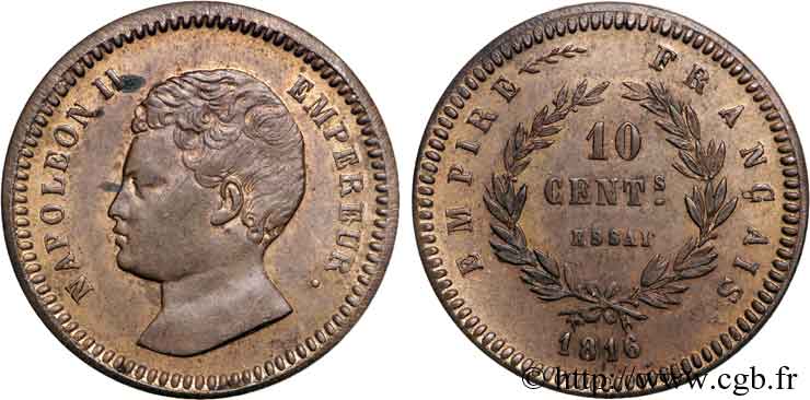 10 centimes, essai en bronze 1816  VG.2412  EBC 