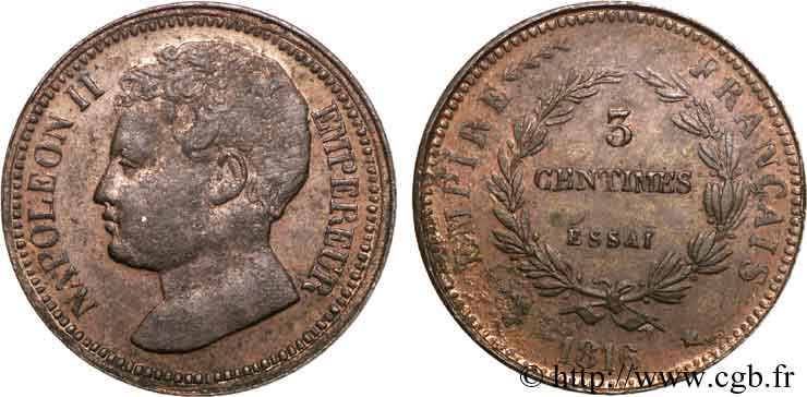 3 centimes, essai en bronze 1816  VG.2414  SUP 