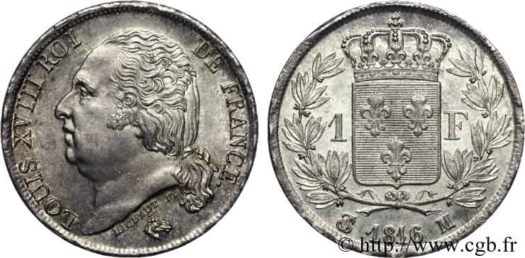 1 franc Louis XVIII 1816 Toulouse F.206/5 MS 
