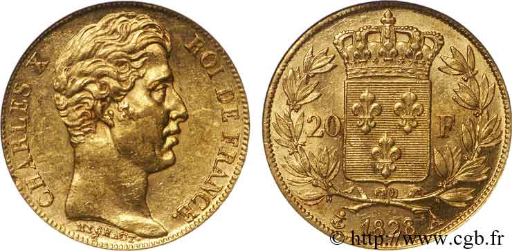 20 francs Charles X 1828 Paris F.520/8 VZ 