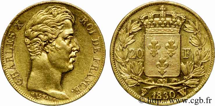 20 francs Charles X 1830 Lille F.521/7 VZ 