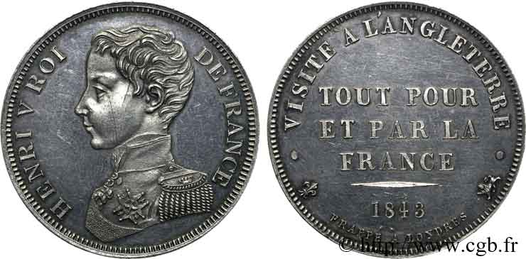 5 francs 1843  VG.-  SUP 