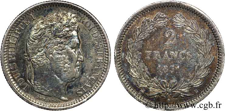 2 francs Louis-Philippe 1831 Rouen F.260/2 XF 