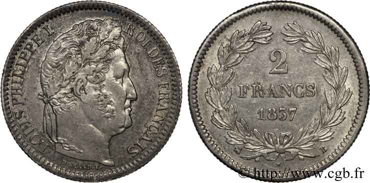 2 francs Louis-Philippe 1837 Rouen F.260/59 SS 
