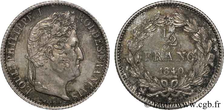 1/2 franc Louis-Philippe 1840 Rouen F.182/84 AU 