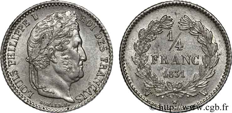1/4 franc Louis-Philippe 1831 Lille F.166/11 SUP 