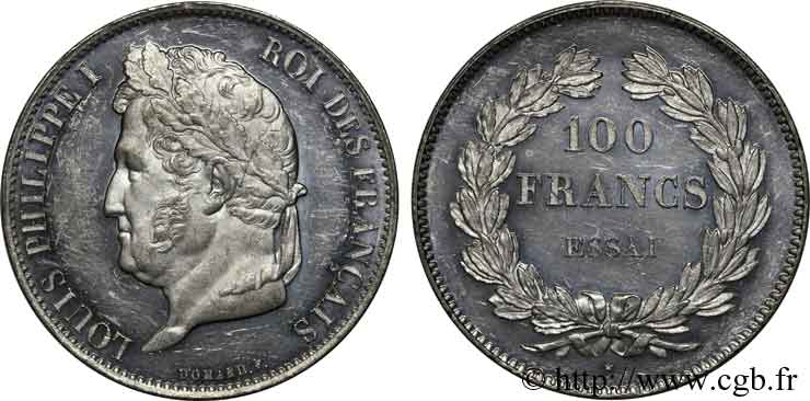 Essai de 100 Francs en étain par Domard 1830 Paris VG.2739  AU 