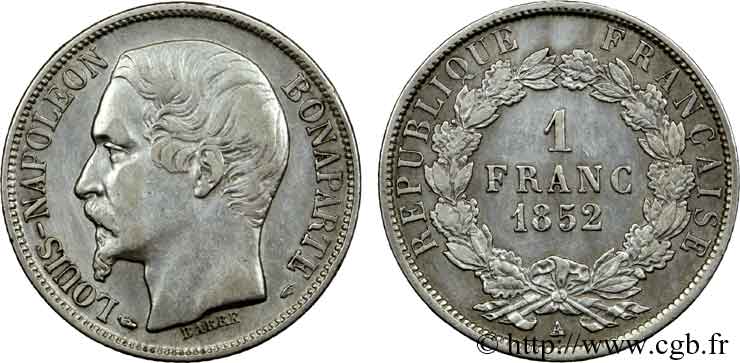 1 franc Louis-Napoléon 1852 Paris F.212/1 TTB 