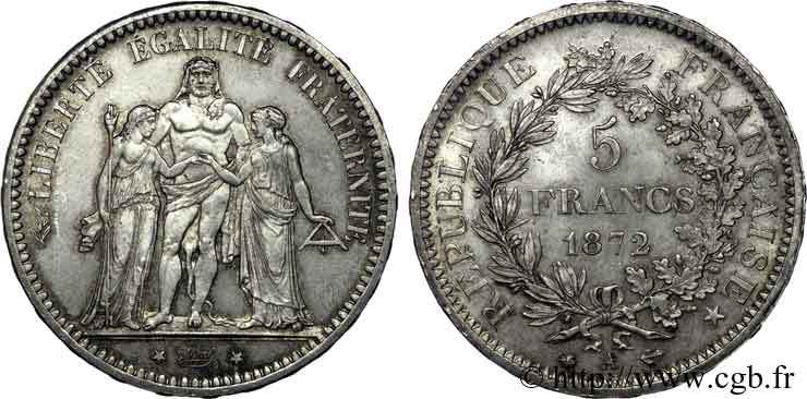 5 francs Hercule 1872 Paris F.334/6 fST 