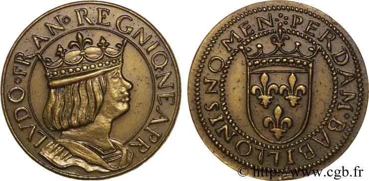 Essai de métal et de module au type du ducat d or de Naples de Louis XII n.d. Paris VG.3964  SPL 