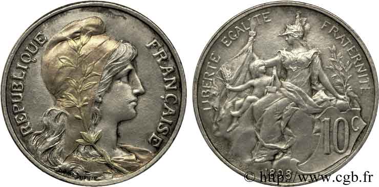 10 centimes (bicolore) 1898   AU 