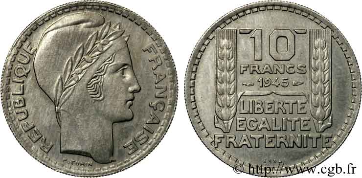 Essai de 10 francs Turin, grosse tête 1945 Paris F.361/1 SC 