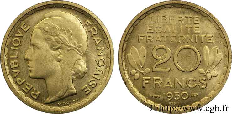 Essai du concours de 20 francs par Morlon 1950 Paris Maz.2763 var. SPL 