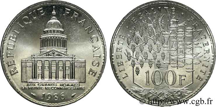 100 francs Panthéon 1986  F.451/6 FDC 