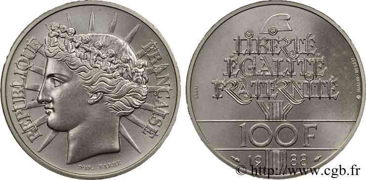 Essai de 100 francs Fraternité 1988  F.456/1 ST 
