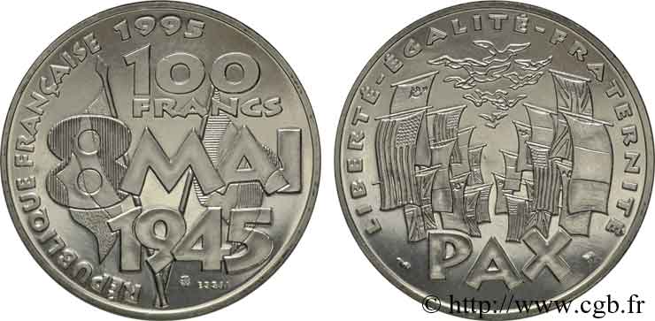 Essai de 100 francs 8 mai 1945 1995 Pessac F.463/1 SPL 