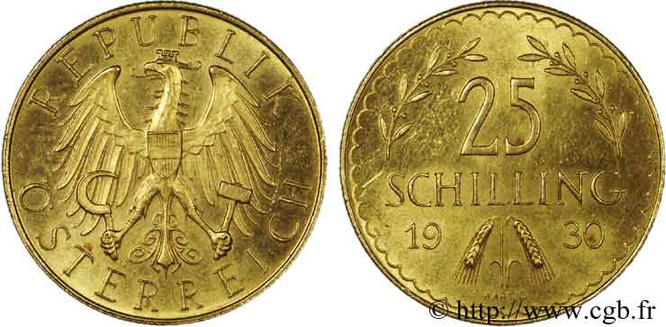 AUSTRIA - REPUBLIC 25 schillings 1930 Vienne AU 