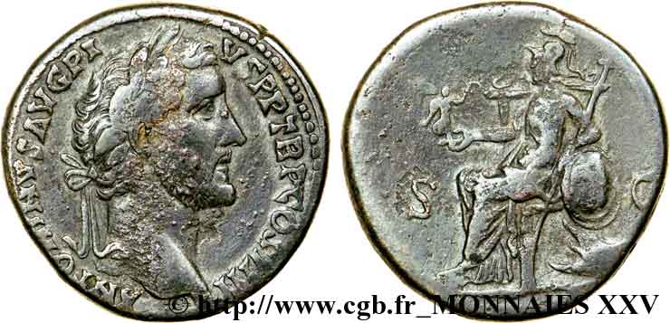 ANTONINUS PIUS Sesterce, (GB, Æ 31) VF