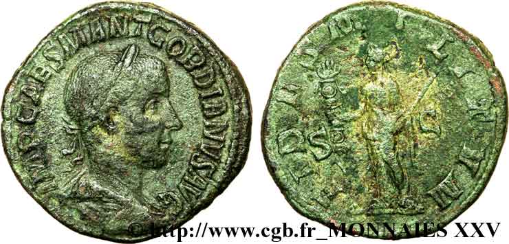 GORDIANO III Sesterce, (GB, Æ 31) BB