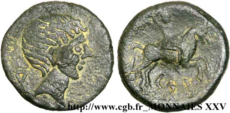 HISPANIA - TARRACO - (Provincia of Tarragona) Bronze au cavalier MBC/BC+