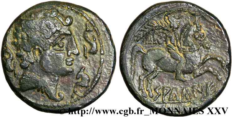 HISPANIA - SALTUIE Oppidum of Zaragoza Unité de bronze au cavalier ou as (MB.Æ 27) SS