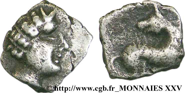GALLIA - NEDENES (oppidum of Montlaures) Obole au cheval retourné AU/VF
