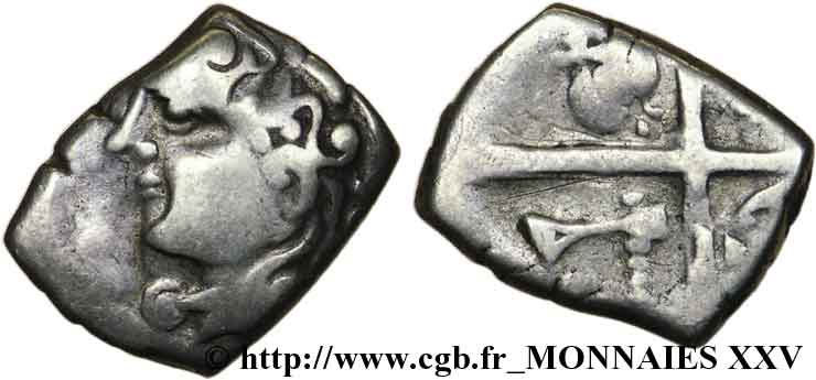 GALLIA - SOUTH WESTERN GAUL - PETROCORES / NITIOBROGES, Unspecified Drachme “au style flamboyant”, S. 143 XF/VF