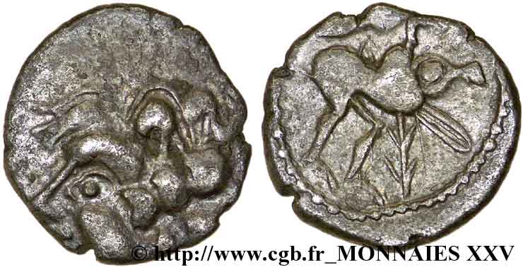 GALLIA SUDOVESTE DELLA GALLIA - PETROCORII (Regione di Perigueux) Drachme au sanglier, tête à gauche q.SPL