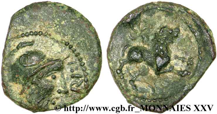 GALLIA - SANTONES / MID-WESTERN, Unspecified Bronze au lion VRIDO.RVF AU/AU
