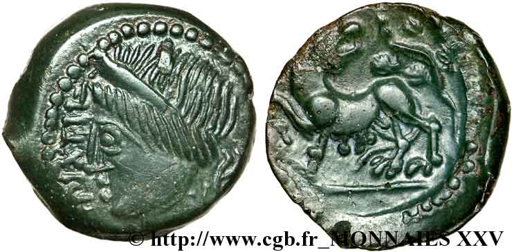 GALLIA - CARNUTES (Regione della Beauce) Bronze PIXTILOS classe II à la louve et au lézard SPL