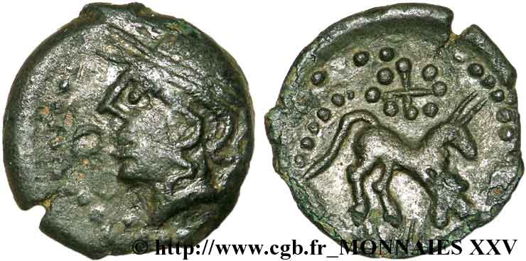 GALLIA - CARNUTES (Regione della Beauce) Bronze au cheval et au sanglier XF