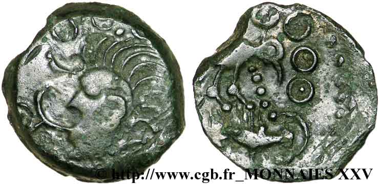 GALLIA BELGICA - MELDI (Regione di Meaux) Bronze à l’aigle et au sanglier, classe III q.SPL