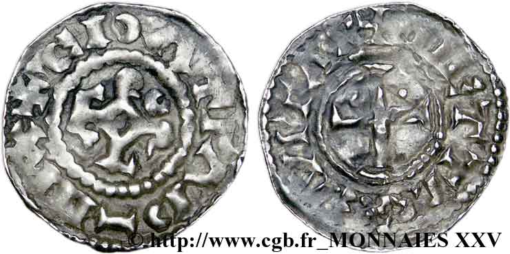 CHARLES THE SIMPLE AND COINAGE IN HIS NAME Denier XF/VF