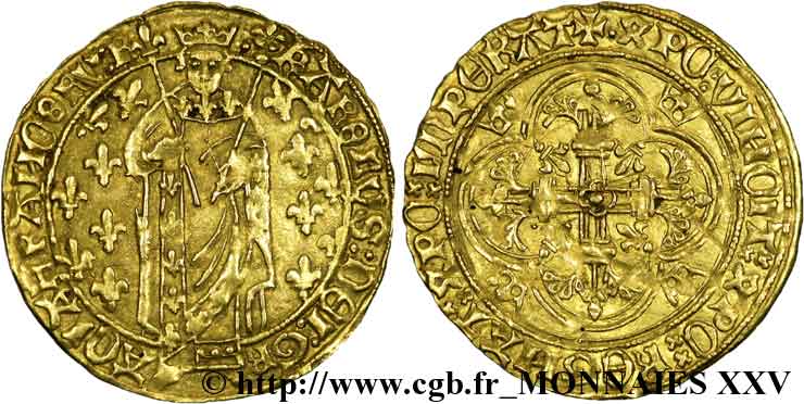 CHARLES VII  THE WELL SERVED  Royal d or n.d. Bourges XF