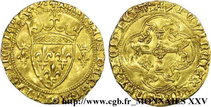 CHARLES VII  THE WELL SERVED  Écu d or à la couronne ou écu neuf 28/01/1436 Toulouse q.SPL/BB