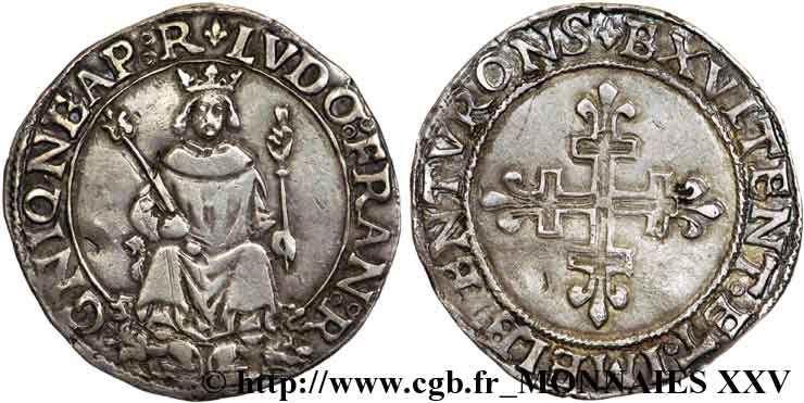 LOUIS XII  Carlin c. 1502 Naples MBC+