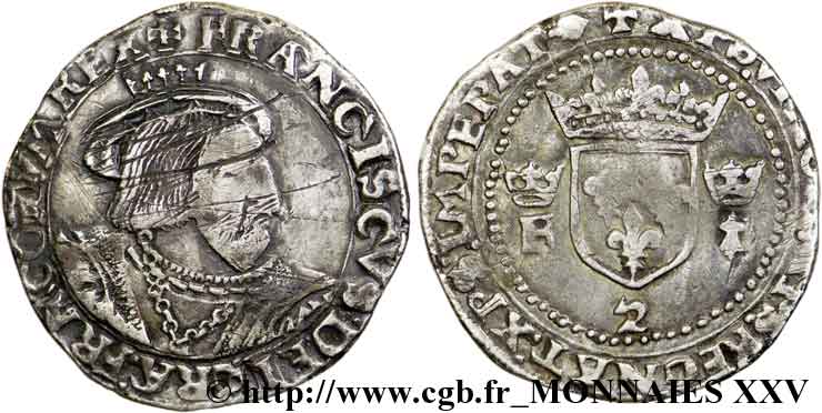 FRANCOIS I Teston de Bretagne, 4e type n.d. Rennes BC+