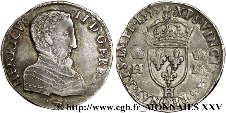 FRANCIS II. COINAGE IN THE NAME OF HENRY II Teston à la tête nue, 1er type 1559 La Rochelle XF