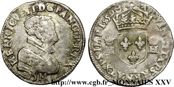 FRANCIS II. COINAGE AT THE NAME OF HENRY II Teston à la tête nue, 3e type 1559 Bordeaux VF