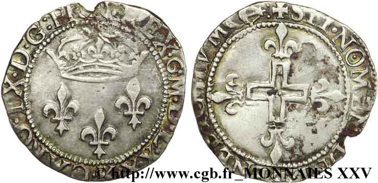 CHARLES IX Double sol parisis, 1er type 1570 (MDLXX) Bordeaux TTB/TB+