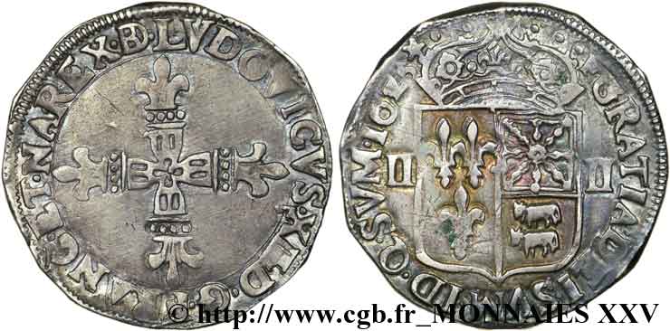 LOUIS XIII  Quart d&nbsp;écu de Béarn 1625 Morlaàs BB