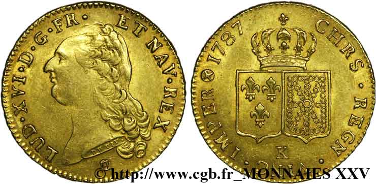 LOUIS XVI Double louis d’or aux écus accolés 1787 Bordeaux SS/VZ