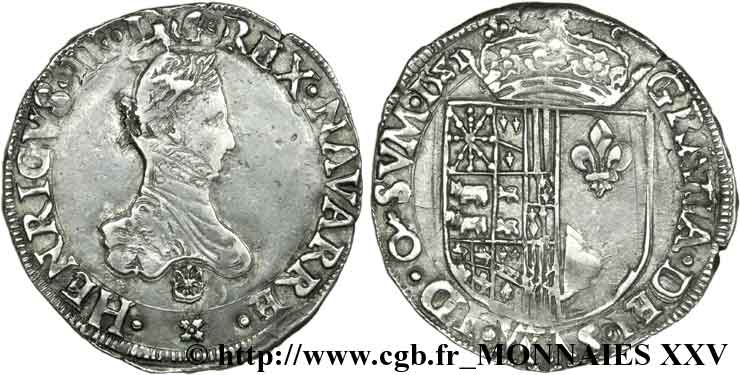 KINGDOM OF NAVARRE - HENRY III Franc XF