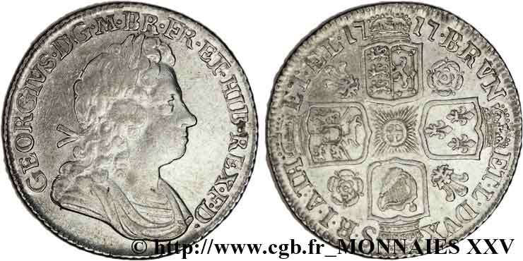 GREAT-BRITAIN - GEORGE I Schilling 1717 Londres XF/AU
