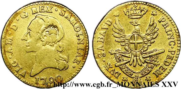SAVOY - DUCHY OF SAVOY - VICTOR-AMADEUS III Demi-doppia neuve 1790 Turin VF/XF
