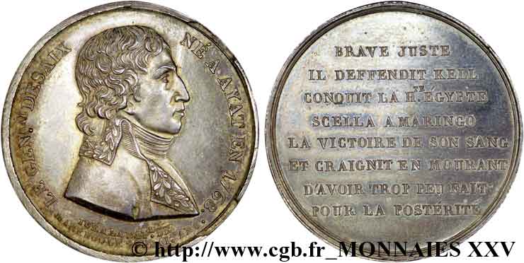 DIRETTORIO Médaille AR 32, hommage au général Desaix AU