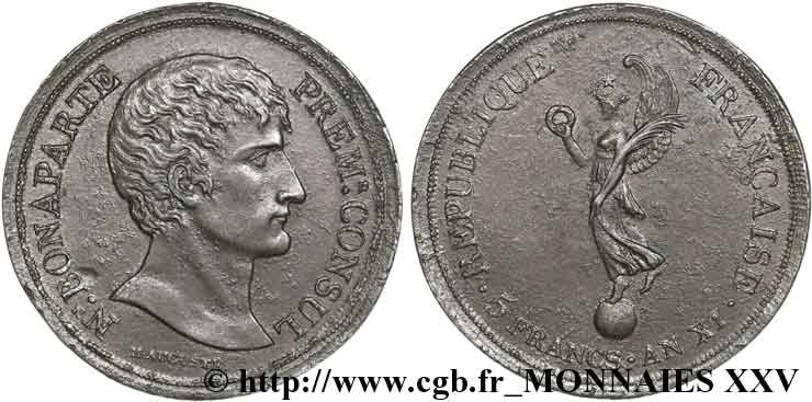 Essai au module de 5 francs par Auguste, frappe médaille 1803 Paris VG.1221  SS 