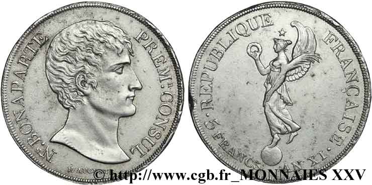 Essai au module de 5 francs par Auguste, frappe monnaie 1803 Paris VG.1221  TTB 