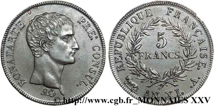 Essai au module de 5 francs par Galle 1803 Paris VG.1230  SS 